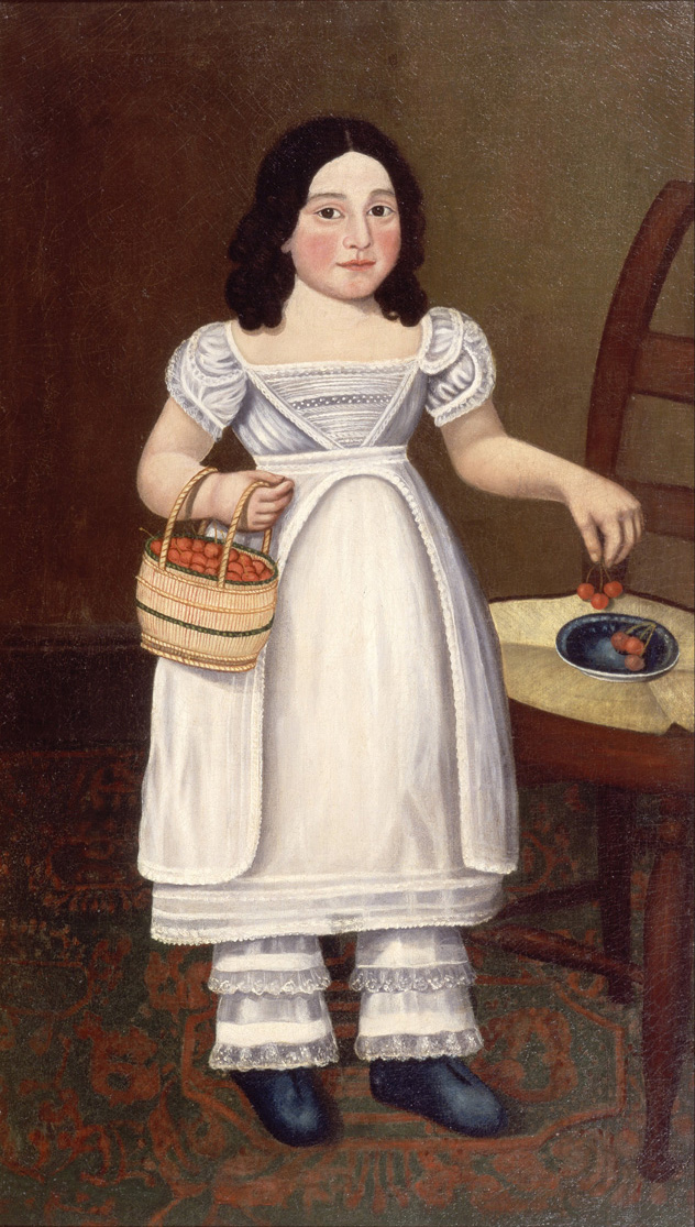 Micah Williams, Girl in White with Cherries. Oil on canvas, 1831. Zimmerli Art Museum at Rutgers, Gift of Anna I. Morgan, 59.012.001.